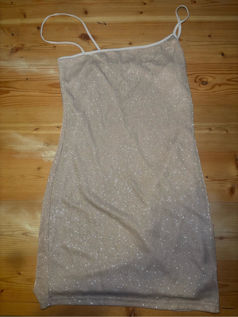 Fashion Nova Glitter Slip Mini Dress - White